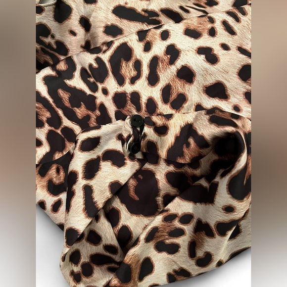 Zara Leopard Print Satin High Neck Camisole - Picture 4 of 6